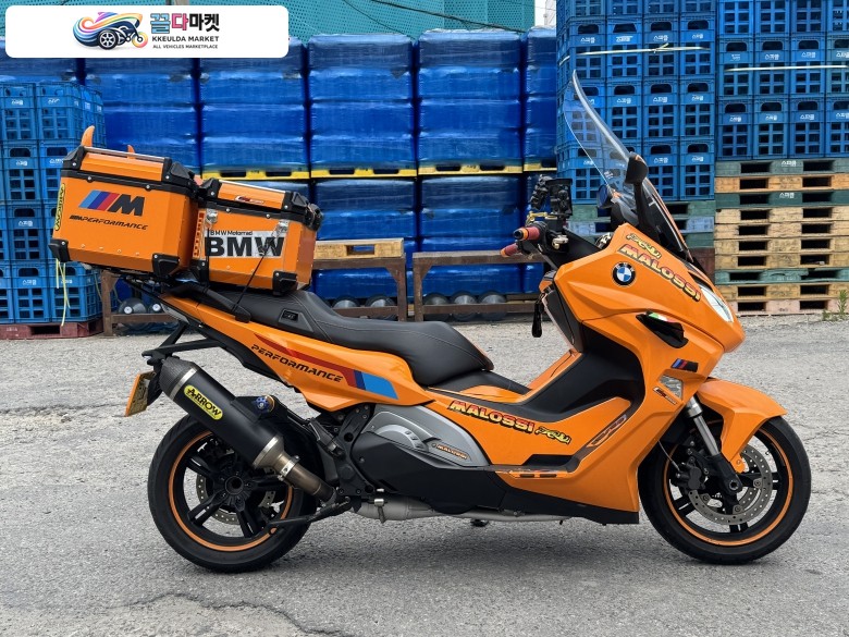 BMW C 650 스포츠 2017년식 BMW C650S 17년식 오렌지 풀커스텀 박스세팅 판매합니다