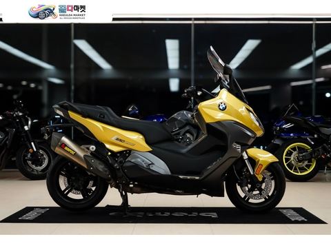 BMW C 650 스포츠 2019년식 정품 아크라포빅 슬립온 구변완료 , 짧은키로수 최상급상태 , 순정 오스틴옐로우 색상