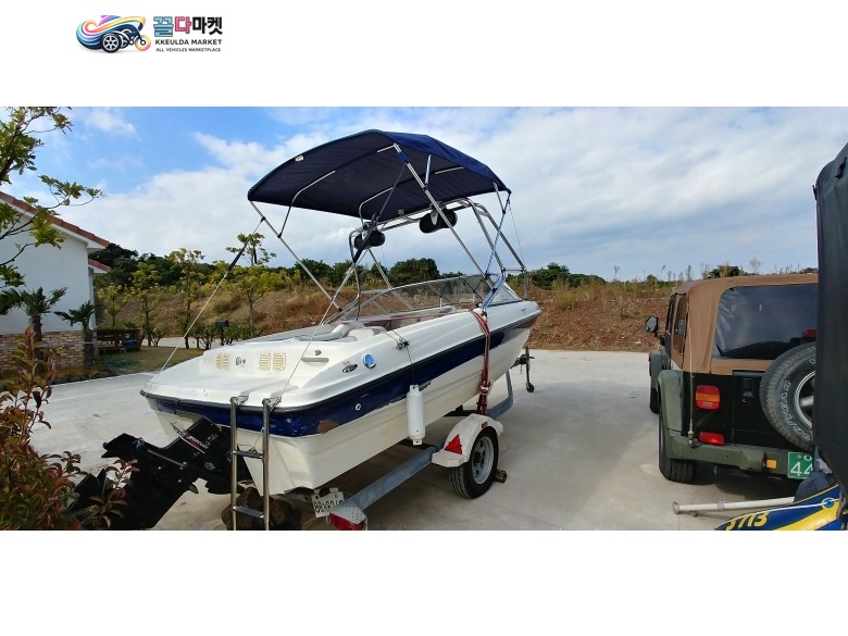 베이라이너 185 2003년식 미국Bay liner 8인승 보트와 미군용 텐트 사이즈 5x5x2.5m 중고 텐트 팝니다