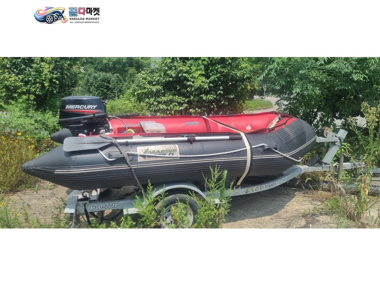 국산기타 고무보트 2019년식 머큐리 15마력 엔진 고무보트 290만원
